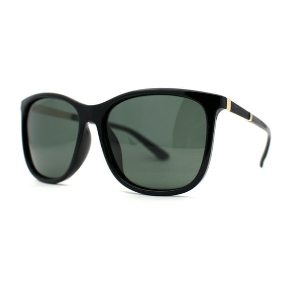 Polarized Womens 90s Designer Sport Horn Rim Sunglasses Black Green