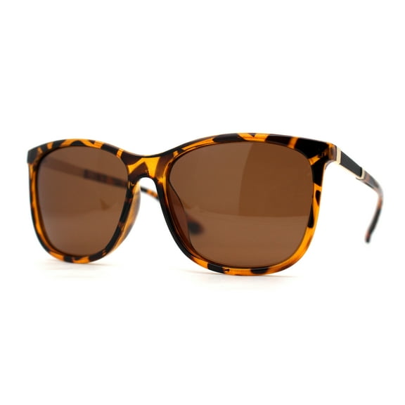 Polarized Womens 90s Designer Sport Horn Rim Sunglasses Tortoise Brown