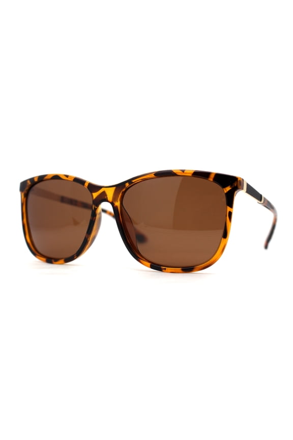 Polarized Womens 90s Designer Sport Horn Rim Sunglasses Tortoise Brown