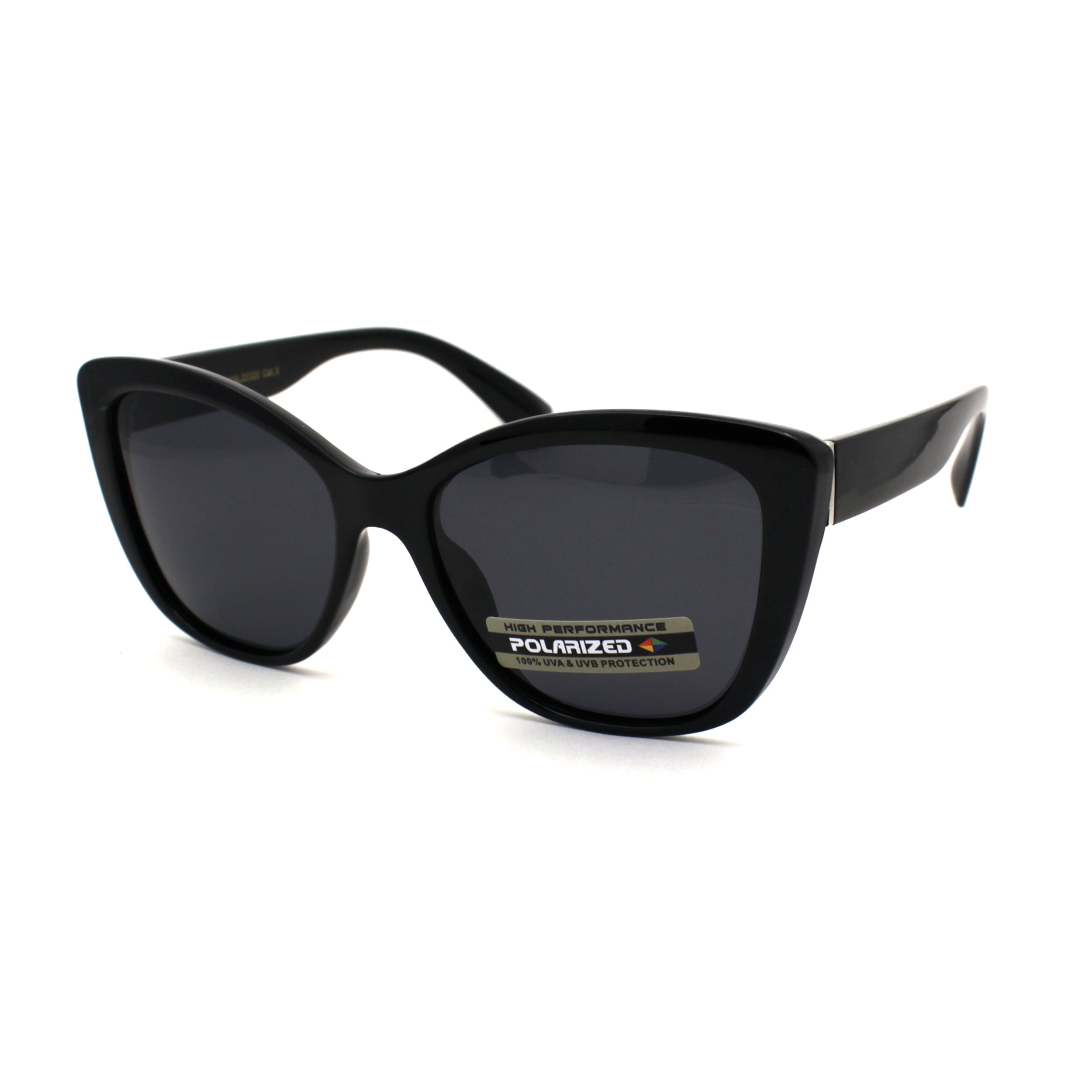 New Black 90s Cat Eye Polarized Sunglasses for Women Trendy UV Protection FEISEDY Retro Oval Cat Eye Sunglasses for Women 90s Narrow  main image 4