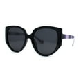 thumbnail image 1 of Polarized Womens Mod Oversized Flat Butterfly Fashion Sunglasses Black Purple / Black, 1 of 4