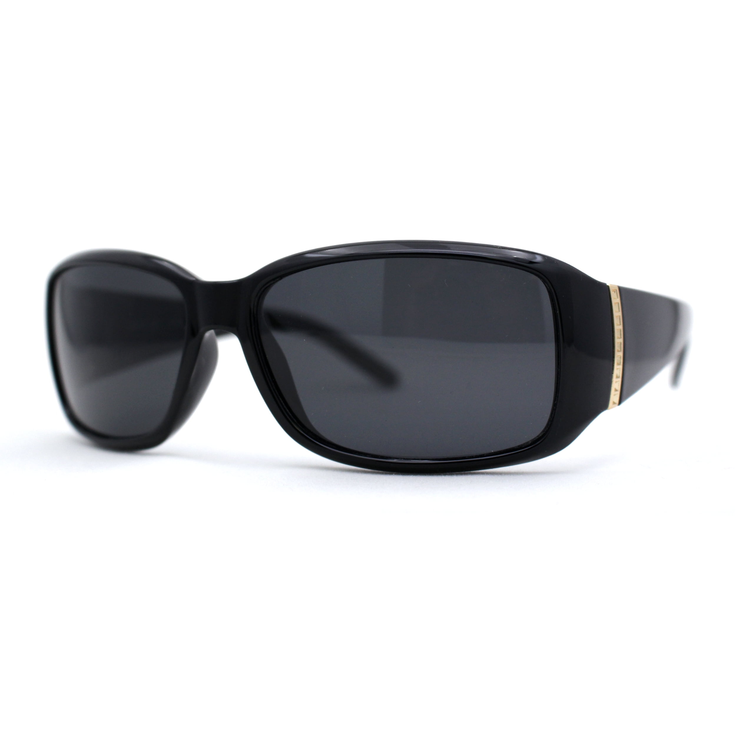 Polarized Womens Narrow Rectangle Designer Sunglasses Black