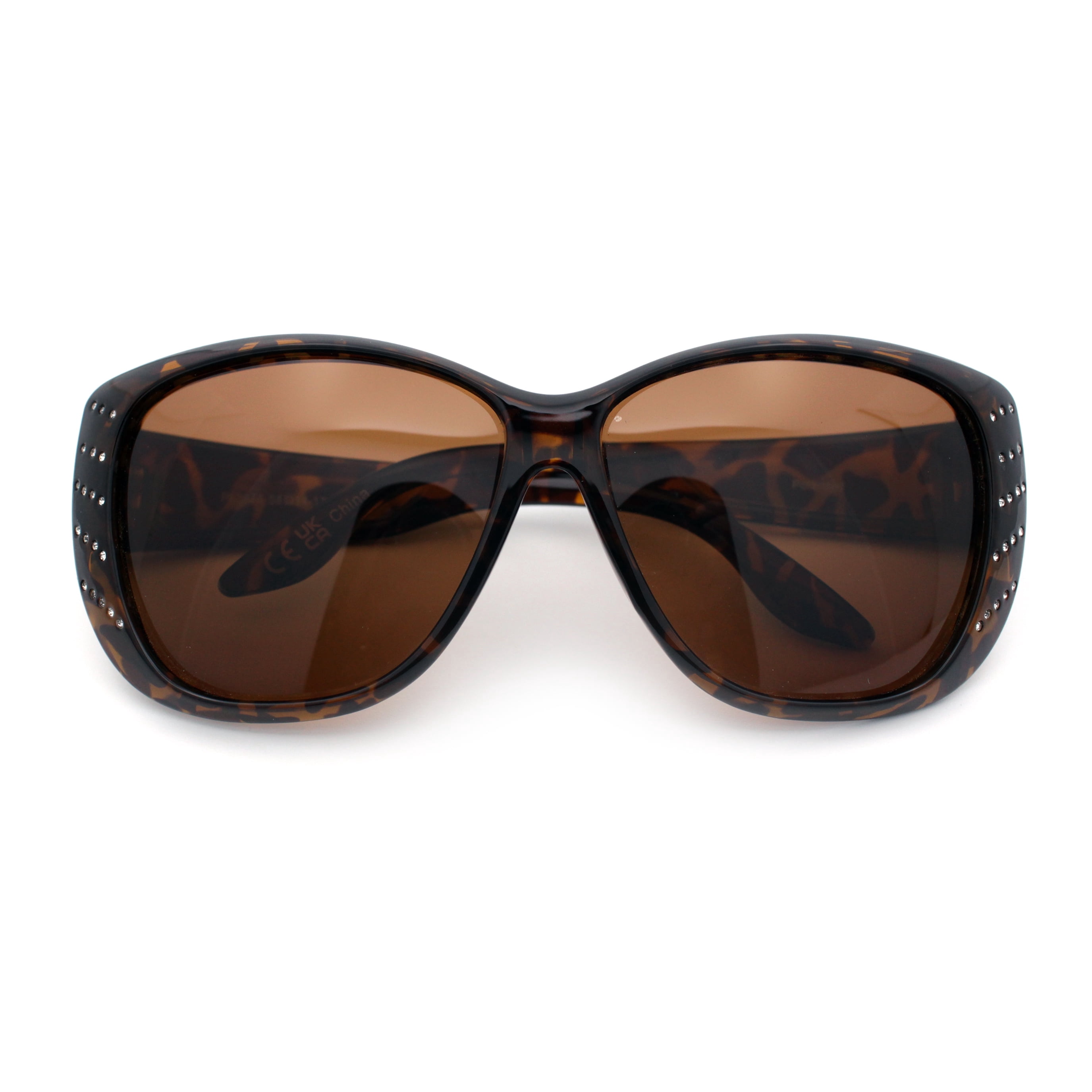 Polarized Fit Over Sunglasses with Butterfly Rhinestone Design Kinley Butterfly Wing Oversized Rhinestone Sunglasses  main image 3