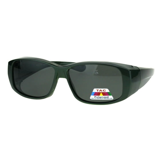 Polarized Womens Pearl Rectangular 58mm OTG Fit Over Sunglasses Green