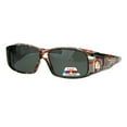 thumbnail image 1 of Polarized Womens Rectangular 57mm Fit Over Sunglasses Translucent Dark Red, 1 of 4