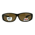 thumbnail image 1 of Polarized Womens Rhinestone Bling Fit Over Rectangular 60mm Sunglasses All Brown, 1 of 3