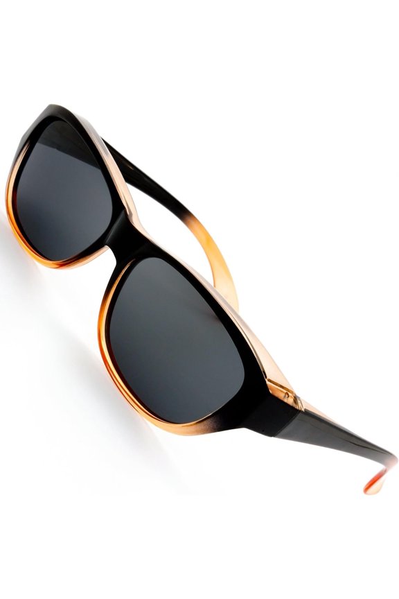 Polarized Wrap Around Shield Sunglasses for Wide Prescription Glasses Box