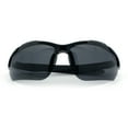 thumbnail image 1 of Polarized Xloop Mens Wrap Around Sport Rimless Oval Plastic Sunglasses All Black, 1 of 7