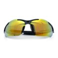 thumbnail image 1 of Polarized Xloop Mens Wrap Around Sport Rimless Oval Plastic Sunglasses Carbon Fiber Silver - Orange Mirror, 1 of 7