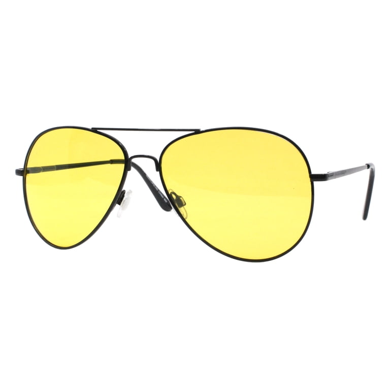 Polarized Yellow Lens Aviator Sunglasses Metal Spring Hinge  display picture 3