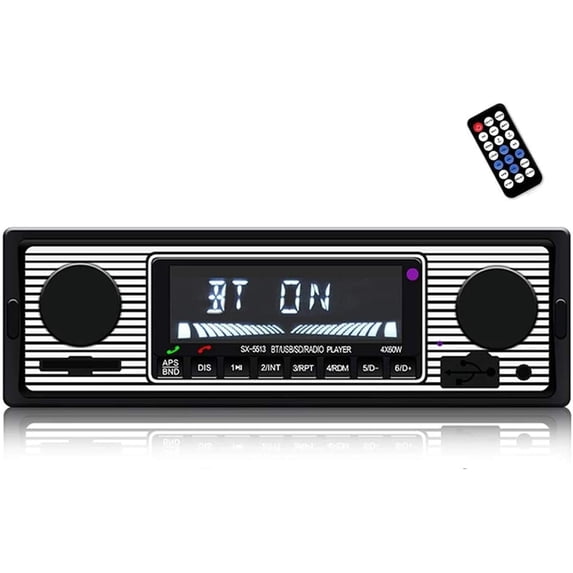 Polarlander 1 Din Remote Control Car Stereo with Bluetooth, USB/SD, 12W Power, MP3 Player