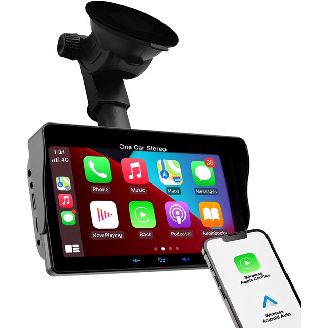 Polarlander Portable 7Inch Carplay Touchscreen with Bluetooth & WiFi