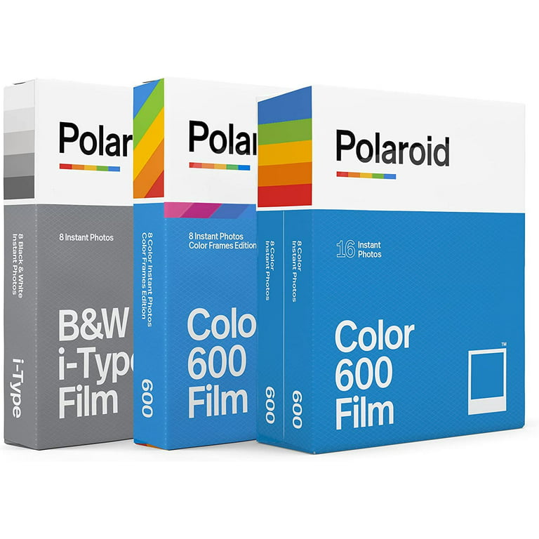 Polaroid 600 Film Variety Pack - 600 Color Film, B&W Film, Color Frames Film  32 Photos 6183 