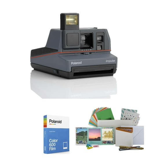 Polaroid 600 Impulse Grey Instant Camera with Color 600 Film & Accessory Bundle