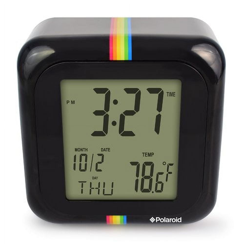 Polaroid Black Desktop Digital Clock with 12/24 Hour Display, Indoor