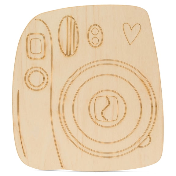 Polaroid Camera Wood Cutout 6-inch, 1/8 inch Thick, Pack of 5 Mother®s Day/Valentines Crafts for Gifts & Girls® D®cor, by Woodpeckers