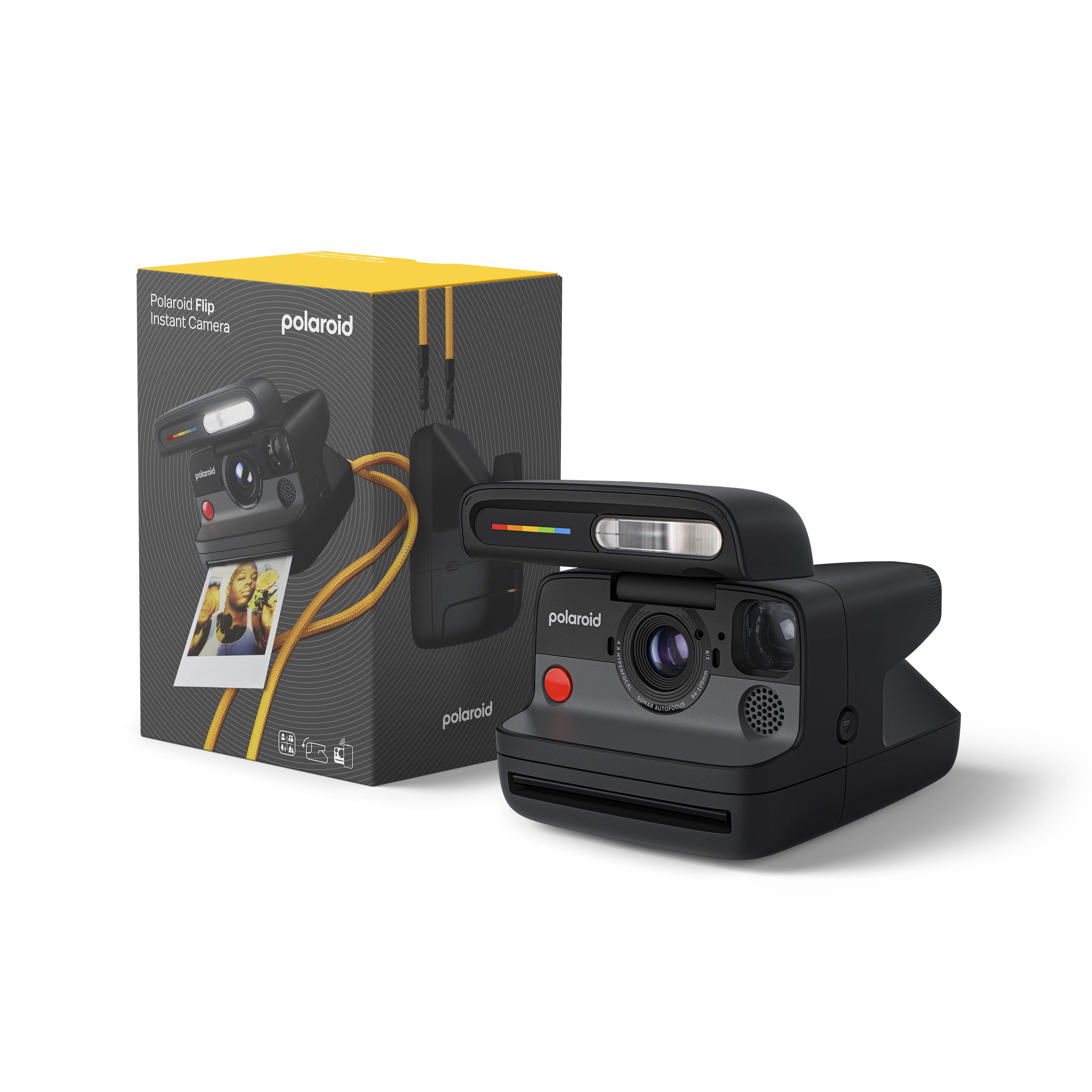 Polaroid Flip Instant Camera, Black, Shoots Polaroid i-Type & 600