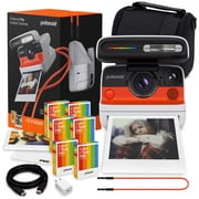 Polaroid Flip Instant Camera White | 4-Lens Autofocus, Sonar AF, LED Display, Bluetooth App Control | 48 Color Film Exposures + Camera Bag + USB-C Cable