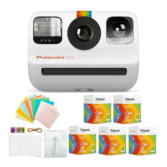 Polaroid GO Camera with Five GO Color Film Packs and Accessory Bundle