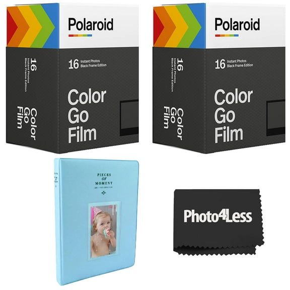 Polaroid GO Color Film Black Frame Double Pack X2 +  Album (holds 64 photos)