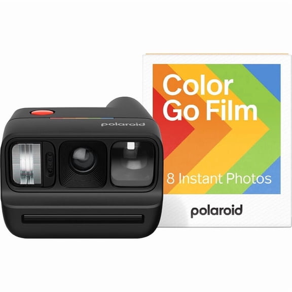 Polaroid Go Generation 3 Instant Camera Bundle | Compact Analog Design, Double Exposure, Self-Timer, Selfie Mirror, USB-C Rechargeable | Includes Go Film (Black)