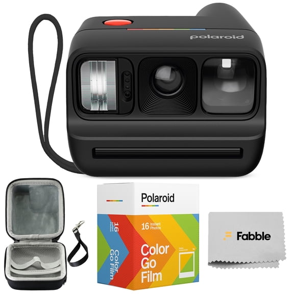 Polaroid Go Generation 3 Instant Film Camera (Black) Bundle with Go Color Film 16 Exposures, Protective Hard Case, Wrist Strap, USB-C Cable & Accs. for Instant Photography