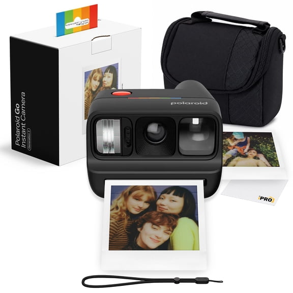 Polaroid Go Generation 3 Instant Film Camera Black | Compact Pocket-Sized, Self-Timer, Double Exposure, Selfie Mirror, USB-C Rechargeable | Camera Bag