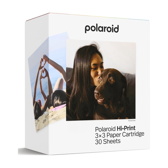 Polaroid Hi-Print 3x3 Photo Paper Cartridge | 30 Square Photo Sheets for Hi-Print 3x3 Printer (6646)
