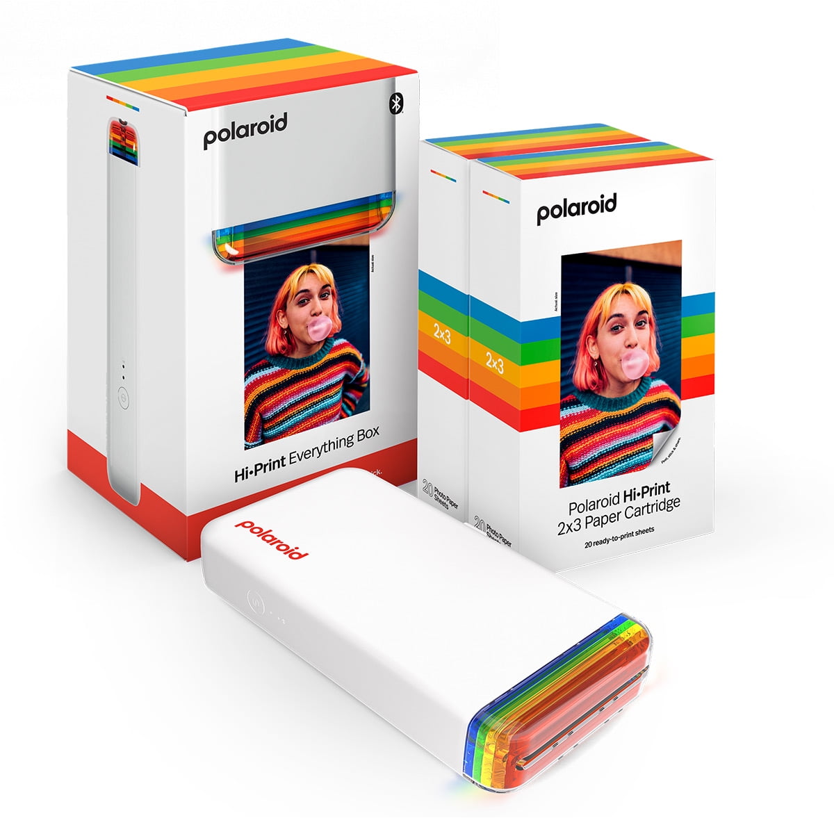 The Imaging World Polaroid Hi-Print - Bluetooth Connected 2x3 Pocket Phone  Photo Printer with 2 Polaroid Hi·Print 2x3 Paper Cartridges (40 Sheets)