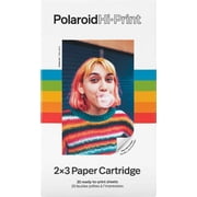Polaroid Hi-Print Paper - 2x3 Paper Cartridge 20 Sheets Dye-Sub Not Zink Cartridge, Single Pack