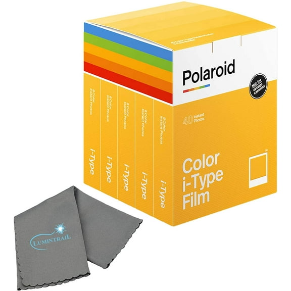 Polaroid Instant Color Film for i-Type Cameras 40x Film Pack (40 Photos) Bundle with a Lumintrail Cleaning Cloth