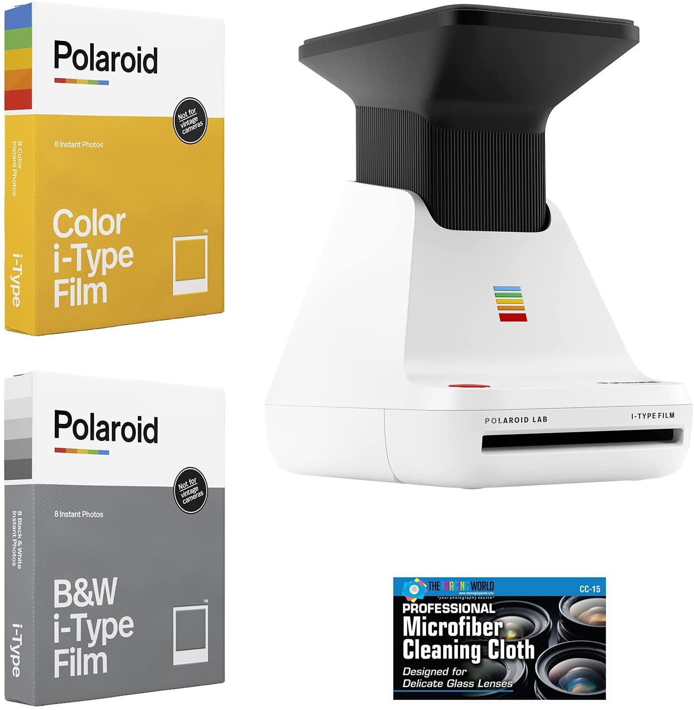  Polaroid Lab - Impresora instantánea - Paquete de fotos de  cámara de teléfono a película Polaroid con un paño de limpieza Lumintrail :  Electrónica