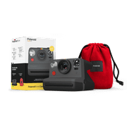 Polaroid Now Bundle with Black Camera and Red Travel Pouch