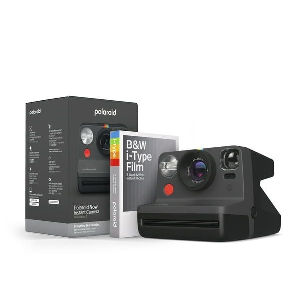 Polaroid Now Generation 2 Instant Camera Black - Everything Box + B&W Film Bundle
