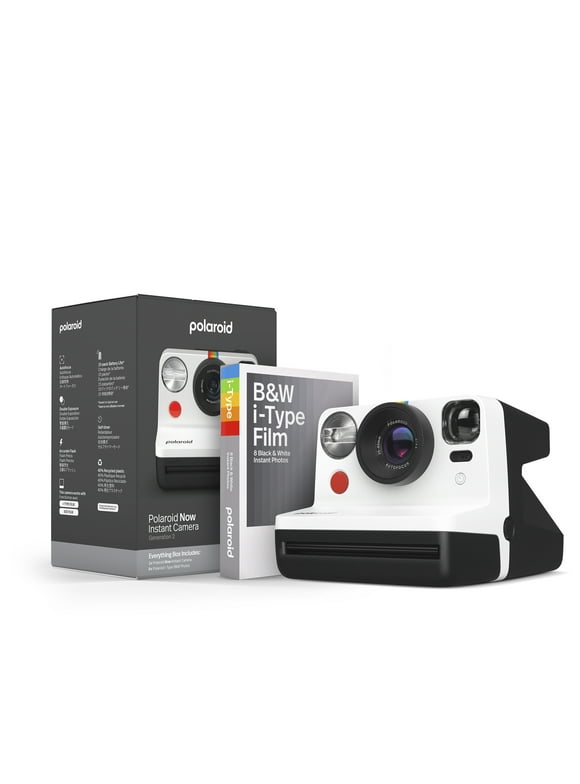 Polaroid Now Generation 2 Instant Camera - Everything Box - B&W Film Bundle