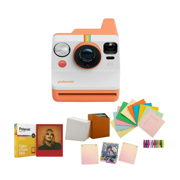 Polaroid Now Generation 3 Coral Analog Instant Camera Bundle with Color Instant Film and Cam Kit for Polaroid