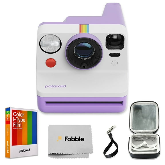 Polaroid Now Generation 3 I-Type Instant Camera (Purple) Bundle with Color I-Type Film (8 Exposures), Hard Protective Case and Wrist Strap