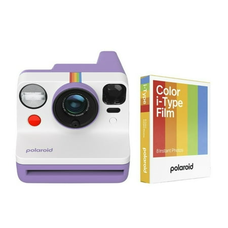 Polaroid - Now Gen 3 Instant Camera + Color Film Bundle (8 Photos) - Purple