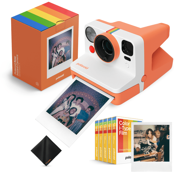 Polaroid Now Instant 3rd Generation (Coral) Film Camera with Color i-Type Film and Waith Cloth, Kit