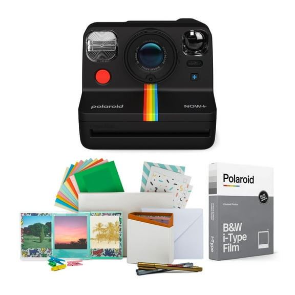 Polaroid Now+ Instant Camera Generation 2 (Black) w/Film Kit & B&W Film