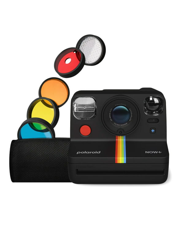 Polaroid Now+ Instant Camera with Bluetooth and Lens Filter Kit - Generation 2 (Black)