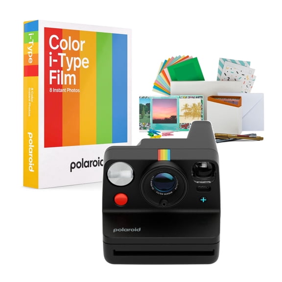 Polaroid Now Plus Generation 3 Instant Camera with Color Film Bundle, Two-Lens Autofocus System, Self-Timer, and Manual Mode (White, 8 Photos)