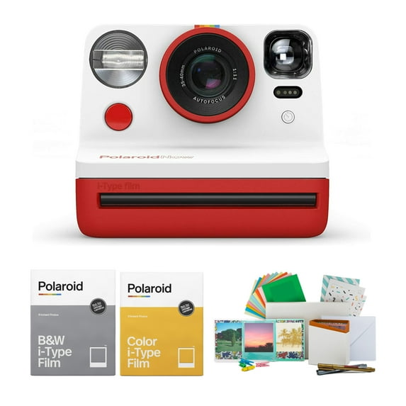 Polaroid Now VF i-Type Instant Camera (Red) Bundle with Film & Accessory Kit