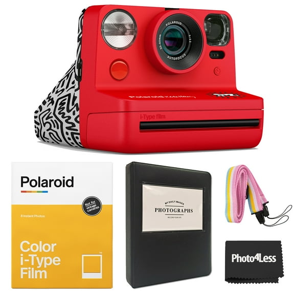 Polaroid Now i-Type Camera - Keith Haring Edition + Color Film + Album + Strap