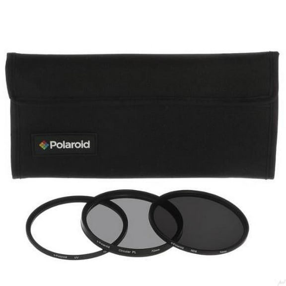 Polaroid Optics 77mm 3-Piece Filter Kit Set [UV,CPL,FLD,& Neutral Density] includes Nylon Carry Case  Compatible w/ All Popular Camera Lens Models