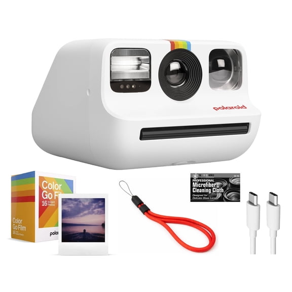 Polaroid Originals Bundle Go Instant Camera with Double Pack of Color Film and Microfiber Cloth