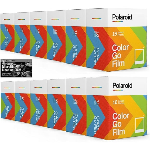 Polaroid Originals Go Instant Color Film for The Polaroid GO Camera - 12 Double Packs with Cloth 192 Photos