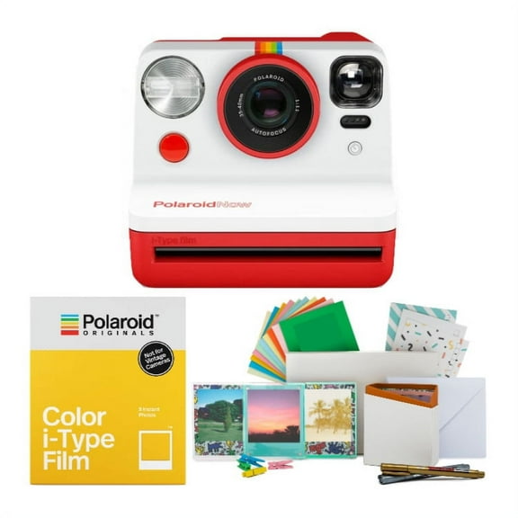 Polaroid Originals Now Viewfinder i-Type Instant Camera (Red) Film Bundle