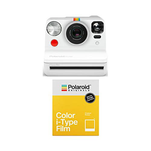 Polaroid Originals Now i-Type Instant Camera White and Standard Color  Instant Film Bundle 2 Items 