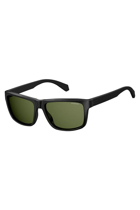 PLD 2058/S Plastic Unisex Rectangle Polarized Sunglasses Matte Black 55mm Adult
